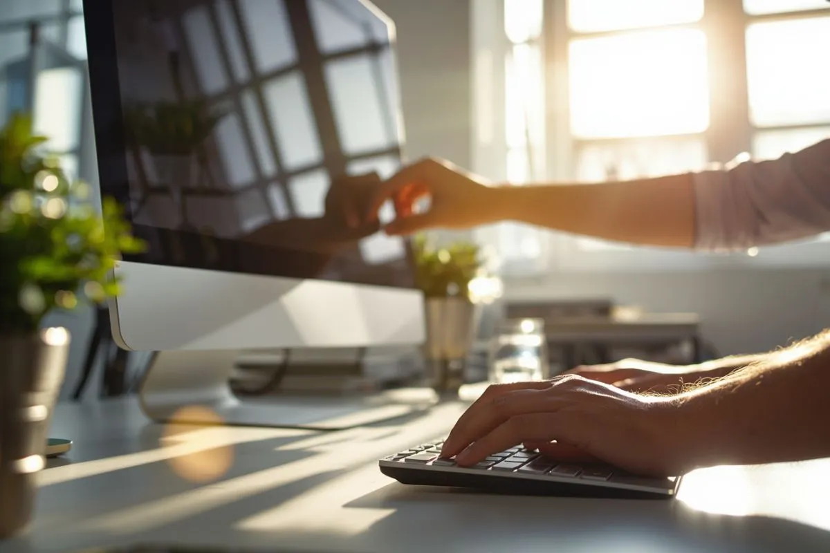 Vrácení zboží z internetového obchodu prostřednictvím online formuláře na počítači.